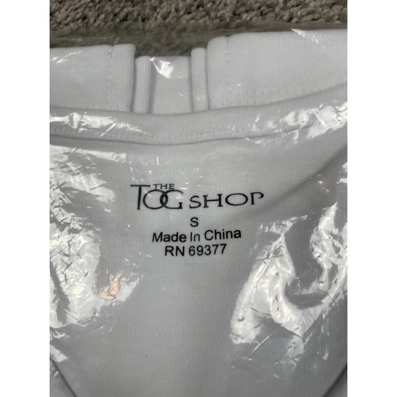 The TOG Shop Shirt Womens Small White V Neck Short Sleeve Classic Minimal Tee - Picture 2 of 3